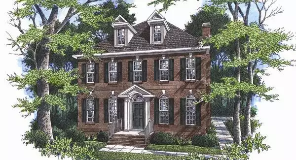 image of georgian & symmetrical house plan 5823